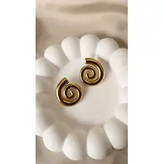 GENERICO - Aretes Chunky Espiral en Acero Inoxidable