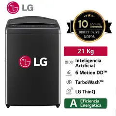 LG - Lavadora WT21PBV6 21Kg AI DD Carga Superior Negro Plateado