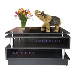 TEMEL - Mesa de Centro modelo ZETA Wengue con tablero de vidrio