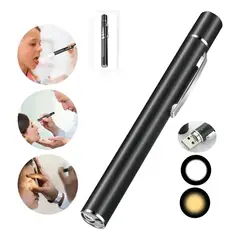 GENERICO - Linterna Médica Recargable con Luz Blanca y Amarilla Profesional