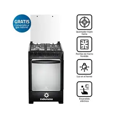 INDURAMA - Cocina a Gas Pompeya 4 Quemadores - Negra