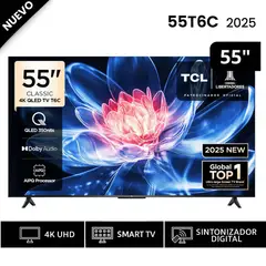 TCL - Televisor 55 QLED Smart UHD 4K Google Tv 55T6C