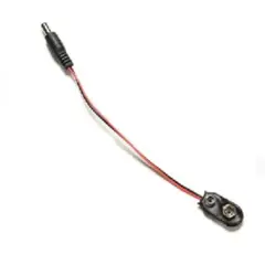 GENERICO - Conector Tipo T para Batería de 9V con Cable y Enchufe DC
