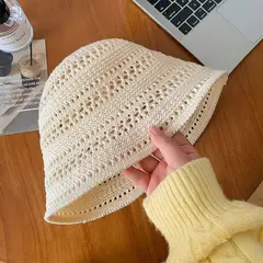 KAST PE - Sombrero Tejido Kalani Crema Estilo Boho de Verano