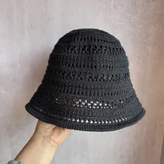 KAST PE - Sombrero Tejido Kalani Negro Estilo Boho de Verano