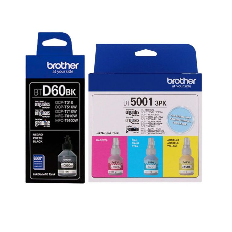 TINTAS BTD60BK BT5001C BT5001M BT5001Y KIT COMPLETO