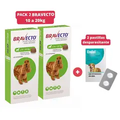 BRAVECTO - Pack x2 Antipulgas para perros de 10 - 20 kg