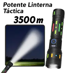GENERICO - Linterna Táctica Recargable LED de Largo Alcance 3500m