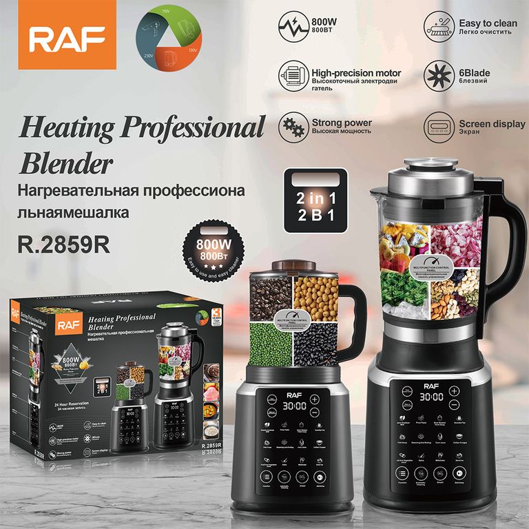 Licuadora Eléctrica RAF R2859 Multifuncion Potencia 800W 6Cuchillas