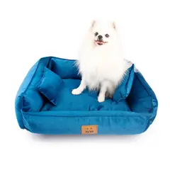 GENERICO - CAMA PARA PERRO TALLA M - AZUL - HIPOALERGÉNICA