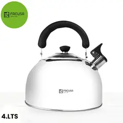 FACUSA - Tetera de Acero Inoxidable Hogar con Silbador 4 L.