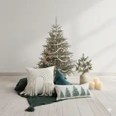 ZALMOHADAS - Set Navidad Verde Estilo Farm House – 4 Unidades