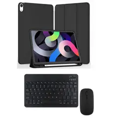 CASE - Para iPad 11 (A16) 2025 teclado con mouse NEGRO teclado por fuera