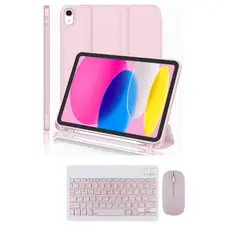 CASE - Para iPad 11 (A16) 2025 teclado con mouse rosa teclado por fuera
