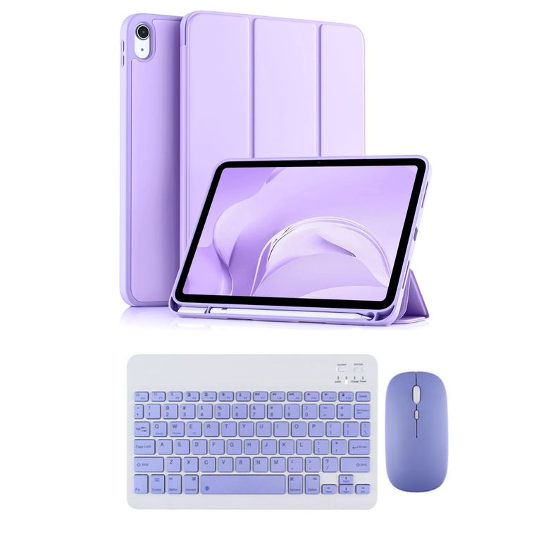 Para iPad 11 (A16) 2025 teclado con mouse Lila teclado por fuera