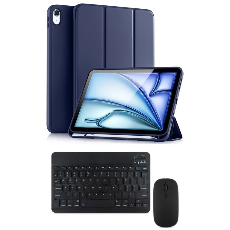 Para iPad 11 (A16) 2025 azul teclado con mouse teclado por fuera