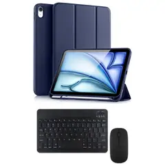 CASE - Para iPad 11 (A16) 2025 azul teclado con mouse teclado por fuera