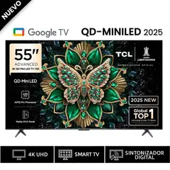 TCL - Televisor 55" Qd Miniled 4K 55C6K Google TV 2025