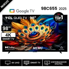 TCL - Televisor Smart TV 98 QLED 4K UHD 98C655 Google TV 2025