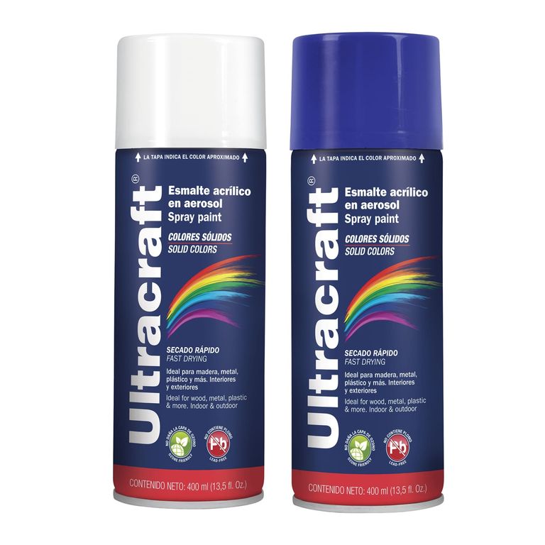 Pintura spray color BLACO Y AZUL MARINO, ULTRACRAF