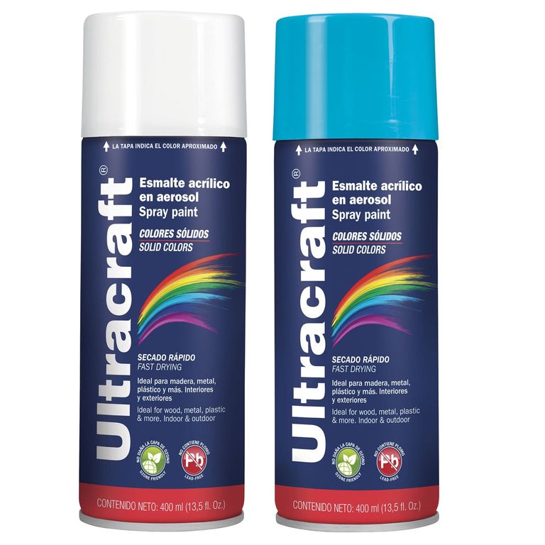 Pintura spray color BLANCO Y CELESTE, ULTRACRAF