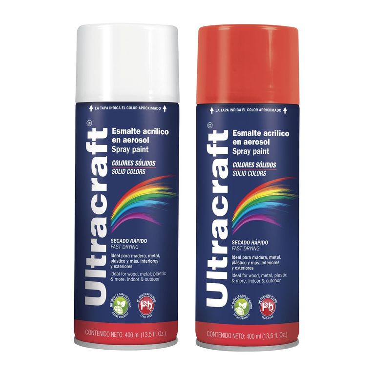 Pintura spray color BLANCO Y ROJO, ULTRACRAF