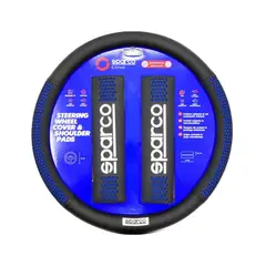 SPARCO - FORRO FUNDA DE TIMON MAS CUBRE CINTURON AZUL