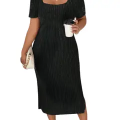 GENERICO - Vestido casual con abertura lateral