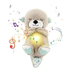 GENERICO - Peluche Musical Nutria Grande Gris con Sonido y Luz