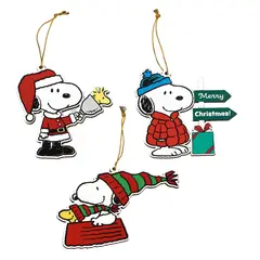 SNOOPY - Set de adorno arbol navidad X3 unds 12cm