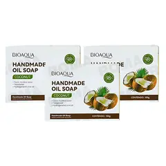 BIOAQUA - PACK 3 JABÓN EN BARRA DE COCO 100G