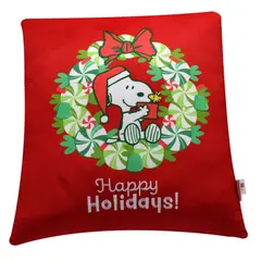 SNOOPY - Cojin navideño decorativo 40x40cm Rojo