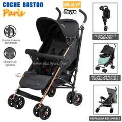 EBABY - Coche Bastón para bebe Paris Negro