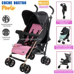 EBABY - Coche Bastón para bebe Paris Rosado