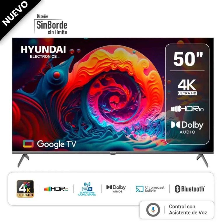 Televisor 50 Pulg HYLED5024G 4K UHD GOOGLE TV