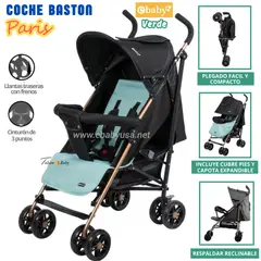 EBABY - Coche Bastón para bebe Paris Verde