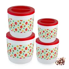 BASA - Set de Tapers Organizadores 4 Piezas Tapa Roja -