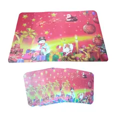 GENERICO - Set de 6 Individuales navideños para mesas y 6 Porta vasos o taza