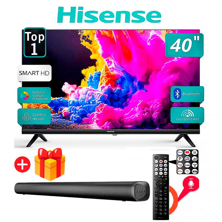 Televisor 40 Pulg. LED FHD 40A4K Negro + SOUNDBAR NEX