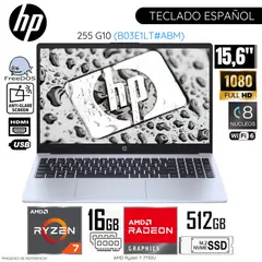 HP - Laptop 255 G10 AMD Ryzen7-7730U 16GB RAM 512GB 15.6" Pulg FHD FreeDos (B03E1LT)