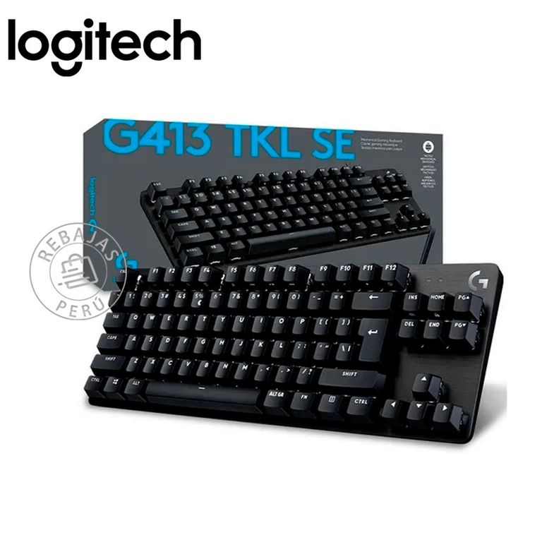 Teclado Mecánico Gamer G413 SE TKL Blanco PBT USB Negro