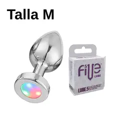 DR PINKY - Plug Anal Dilatador M Consolador Con Luces+ Lubricante Five 05 Sachets