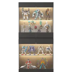 MUEBLES CRISOSTOMO - Vitrina Exhibidora Led Negro 70cm