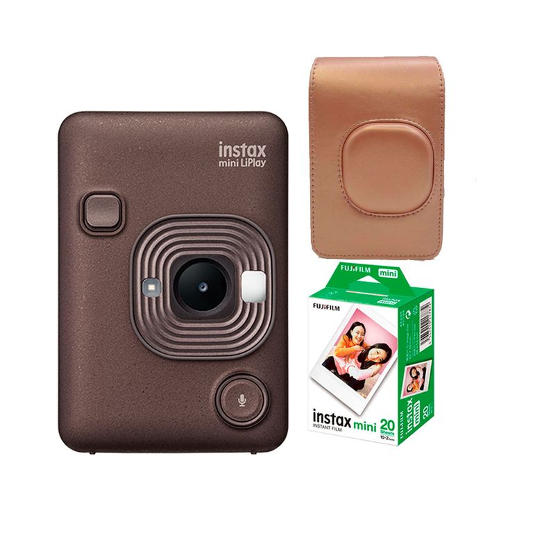 Camara Instax Mini LiPlay Bronze+ Estuche +Peli x20 unid