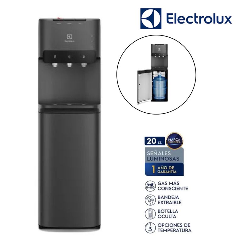 Dispensador de Agua Pure Sense con Botellón Oculto Negro