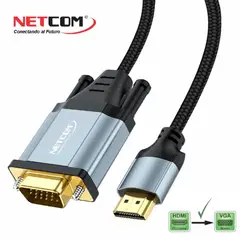 NETCOM - Cable Hdmi a Vga 1080P FULL HD premium 1.8 Metros