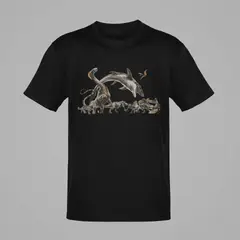 GENERICO - Polo Dinosaurio Jurassic Rebirth Camiseta Niño Dino Algodon Negro