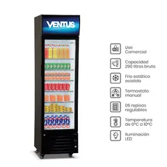 VENTUS - Visicooler 1 puerta LG-290LED Negro 290L