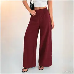 ROSUE - Pantalón Palazzo Fresco Mujer