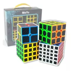 GENERICO - Set De 4 Cubos Mágicos Carbono